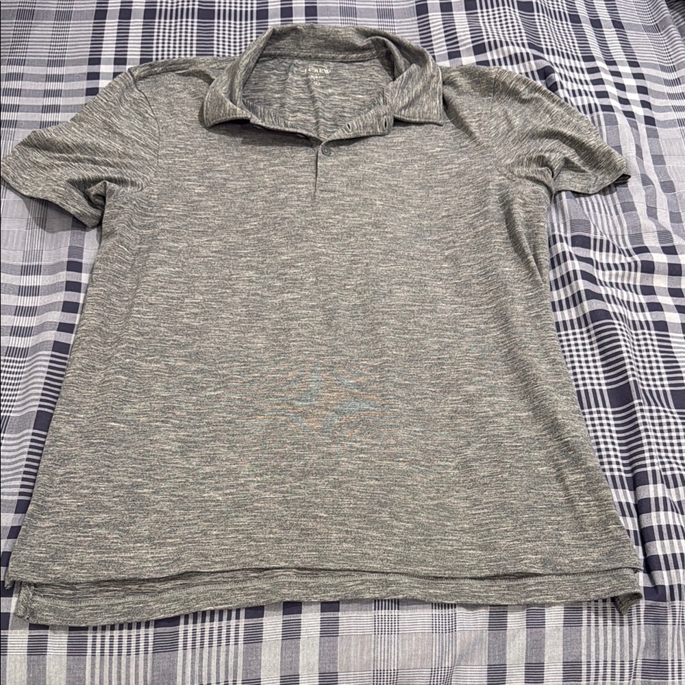 J. Crew Men's Gray Polo - slim fit SZ L Shirt